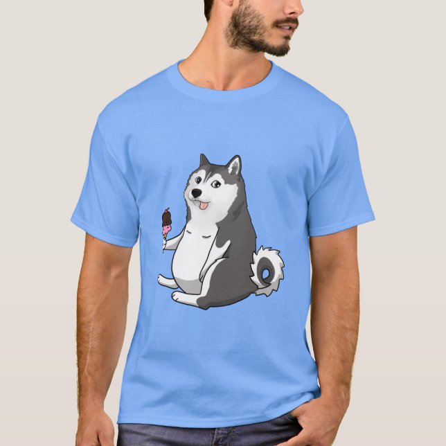 fat husky doge meme T-Shirt (Vorderseite)