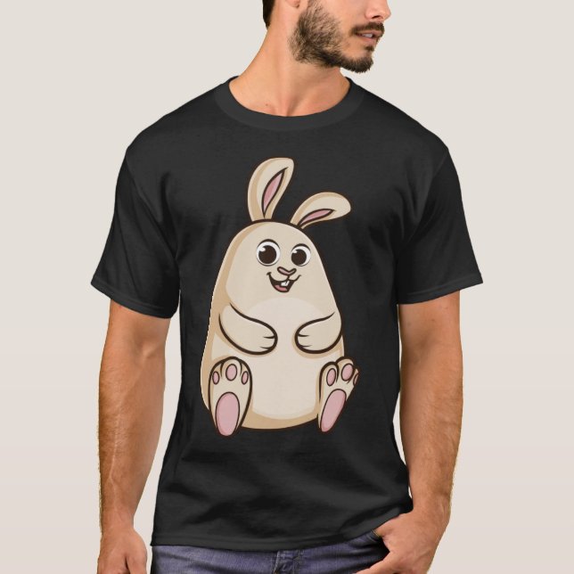 Fat Niedlich Chubby Rabbit Bunny T-Shirt (Vorderseite)