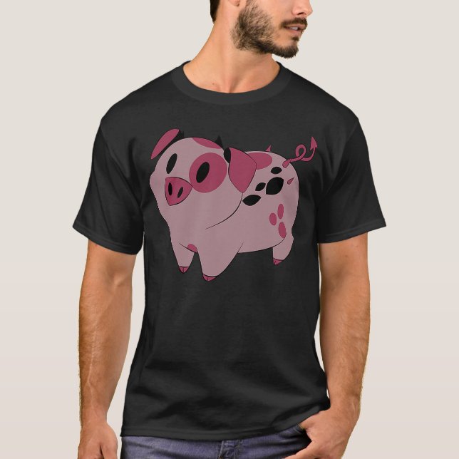 Fat Nugget Hotel Cute Pig Haz lucifer T-Shirt (Vorderseite)