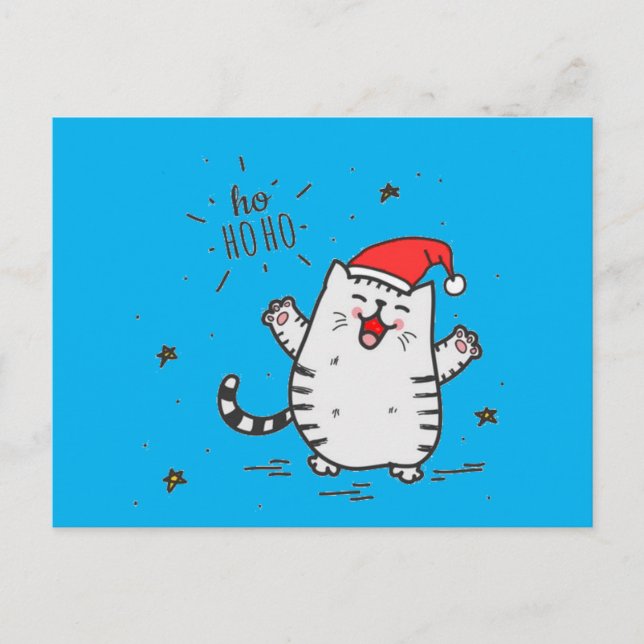 Fat Santa Cat Postkarte (Vorderseite)