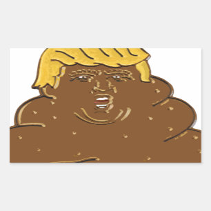 Fat Trump Emoji Kacke Rechteckiger Aufkleber