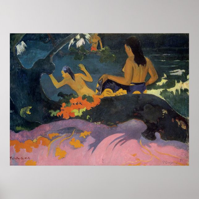 Fatata Te Miti (am Meer) - Paul Gauguin Print Poster (Vorne)