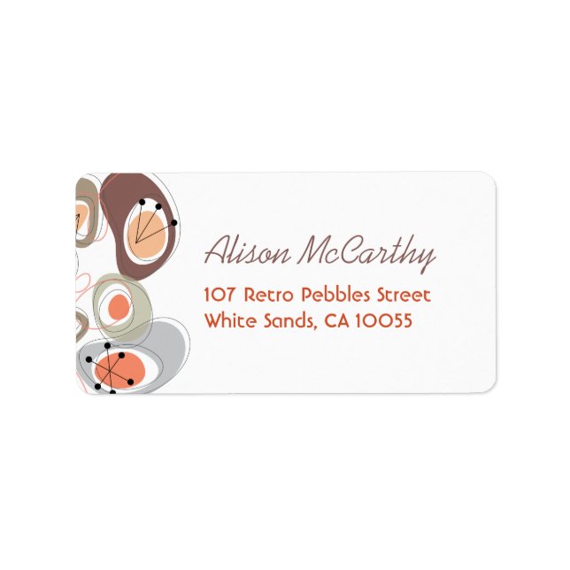 Fatatin Retro Pebbles Custom Address Labels Adressaufkleber (Vorne)