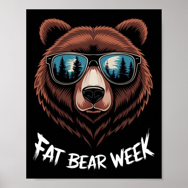 Fatbear Week Retro Bärensmuschel Naturliebhaber Poster (Vorne)