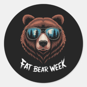 Fatbear Week Retro Bärensmuschel Naturliebhaber Runder Aufkleber