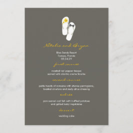 fatfatifatit Hibiscus Flip Flops Mariage Menu Card