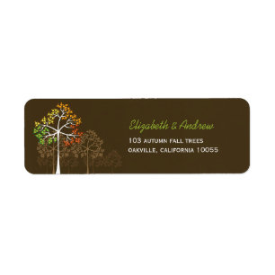 fatfatin Herbst-Fall-Baum-Brown-Adressen-Etiketten