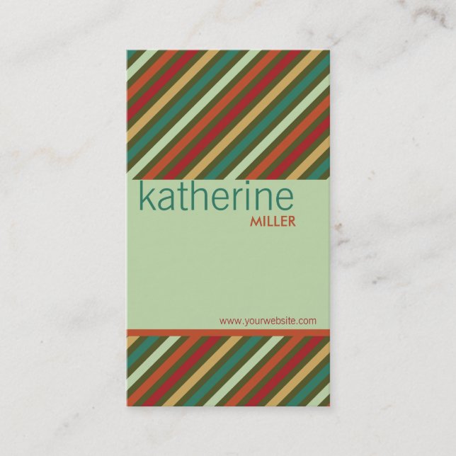 fatfatin Retro Streifen-Muster-Visitenkarte Visitenkarte (Vorderseite)