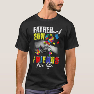 Father and Son Friends for Life Autistic Boy Puzzl T-Shirt