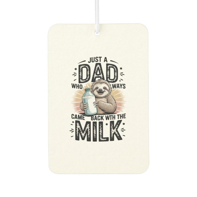 father and son with milk  sloth graphic design-01 autolufterfrischer (Vorderseite)