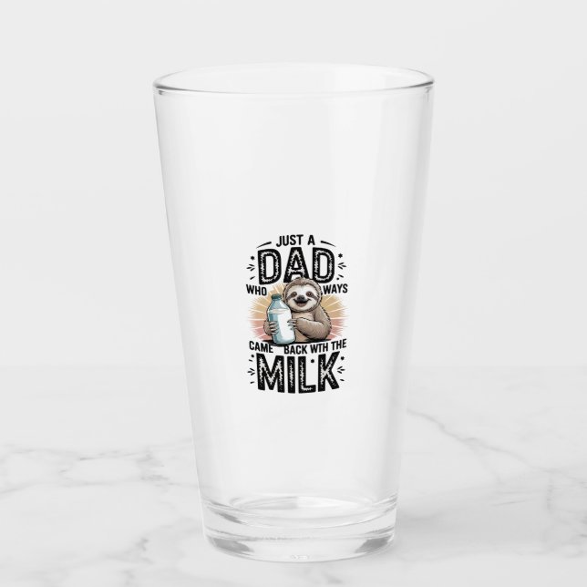 father and son with milk  sloth graphic design-01 glas (Vorderseite)