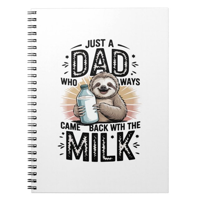 father and son with milk  sloth graphic design-01 notizblock (Vorderseite)