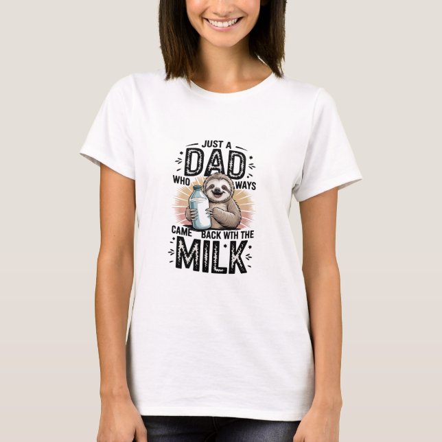 father and son with milk  sloth graphic design-01 T-Shirt (Vorderseite)