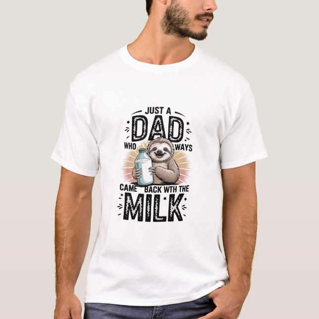 father and son with milk  sloth graphic design-01 T-Shirt (Vorderseite)