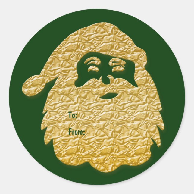 "Father Christmas" Der Weihnachtsmann hat elegante Runder Aufkleber (Vorderseite)