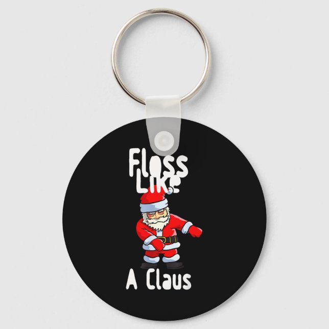 Father Christmas Floss Like A Claus Funny Santa Ug Schlüsselanhänger (Vorderseite)