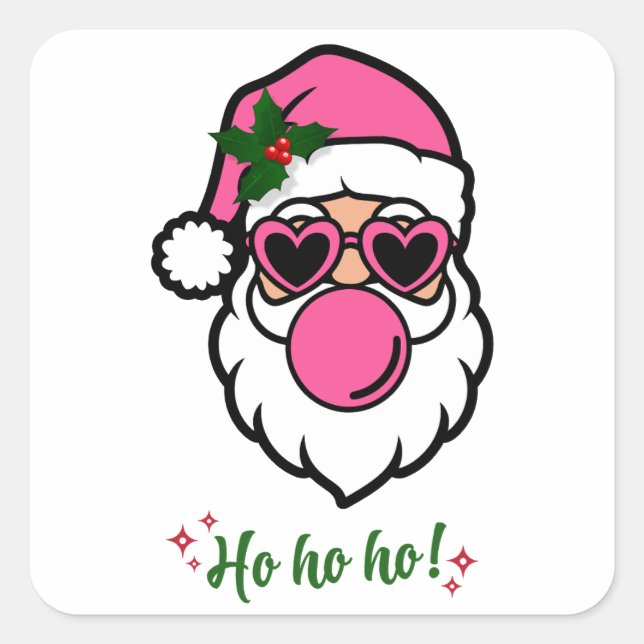 Father Christmas Frohe Weihnachtsaufkleber Quadratischer Aufkleber (Vorderseite)