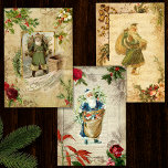 Father Christmas Vintag Floral Ephemera Geschenkpapier Set<br><div class="desc">Herrliche Sammlung alter Weihnachtsephemera,  mit Weihnachtsmusik,  Rose,  Glocken,  Drehbüchern und Zierschriften-Schnörkeln mit rustikalen,  gravierten Kiefern auf gereiztem,  grungenhaftem Pergament-Hintergrund. Geeignet für Weihnachts-Entcoupage und Handwerksprojekte.</div>