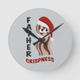 Father Crispness! Bacon Runde Wanduhr