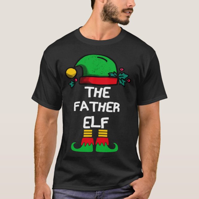 FATHER Elf Matching Group Xmas  Family Christmas T-Shirt (Vorderseite)