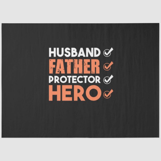 Father Gift | Ehemann Vater Hero Seidenpapier (Vorderseite)
