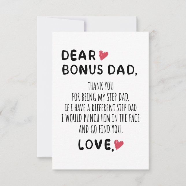 Father Gift Liebe Bonus Vater RSVP Karte (Vorderseite)