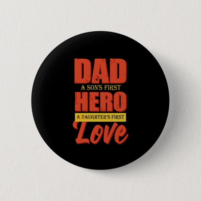 Father Gift | Vater Hero Liebe Button (Vorderseite)