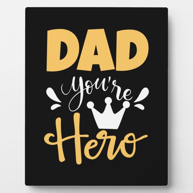 Father Gift Vater Sie sind Held Fotoplatte (Vorderseite)