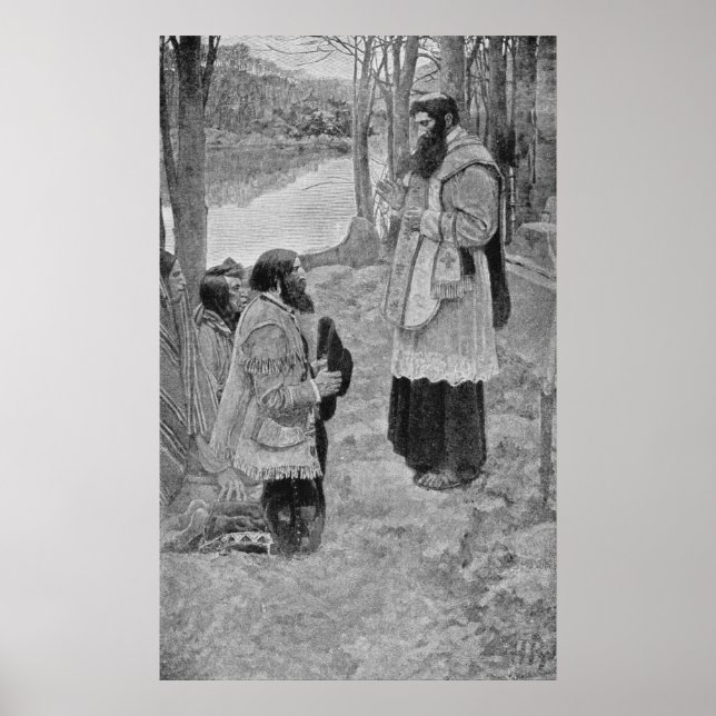 Father Hennepin Celebrating Mass Poster (Vorne)