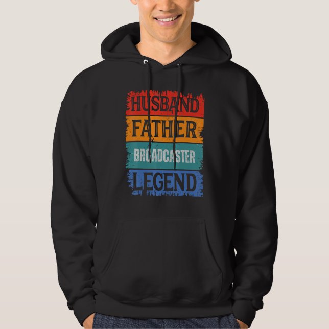 Father Husband BROADCASTER Legend Proud Dad  Retro Hoodie (Vorderseite)