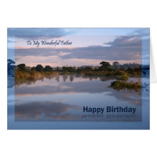 Father, Lake at dawn Birthday card
