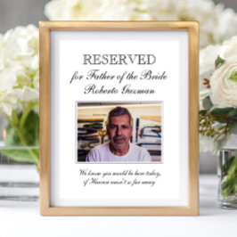 Father of the Bride Photo Memorial Chair Wedding Poster