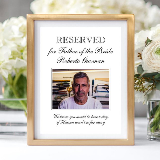 Father of the Bride Photo Memorial Chair Wedding Poster (Von Creator hochgeladen)
