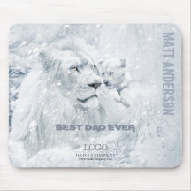 Father & Son / Best Dad, White Lion & Cub on Ice -