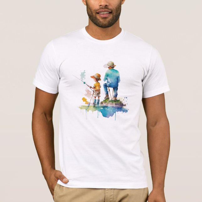 Father Son Fishing Erinnerungen | LIEBE VATER T-Shirt (Vorderseite)