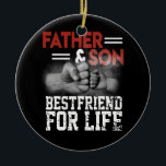 Father Son Friends Fist Bump Dad Father's Day Keramik Ornament<br><div class="desc">Father Son Friends Fist Bump Dad Father's Day Family Gift. Perfect gift for your dad,  mom,  papa,  men,  women,  friend and family members on Thanksgiving Day,  Christmas Day,  Mothers Day,  Fathers Day,  4th of July,  1776 Independent day,  Veterans Day,  Halloween Day,  Patrick's Day</div>