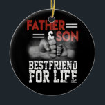 Father Son Friends Fist Bump Dad Father's Day Keramik Ornament<br><div class="desc">Father Son Friends Fist Bump Dad Father's Day Family Gift. Perfect gift for your dad,  mom,  papa,  men,  women,  friend and family members on Thanksgiving Day,  Christmas Day,  Mothers Day,  Fathers Day,  4th of July,  1776 Independent day,  Veterans Day,  Halloween Day,  Patrick's Day</div>