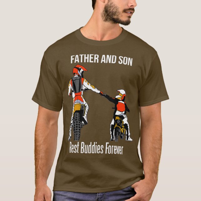 Father Son Motocross Enduro Dirt Bike Geschenk T-Shirt (Vorderseite)