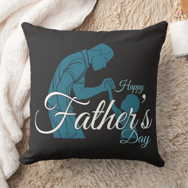 Father Son Strength Handshake Illustration Kissen (Decke)