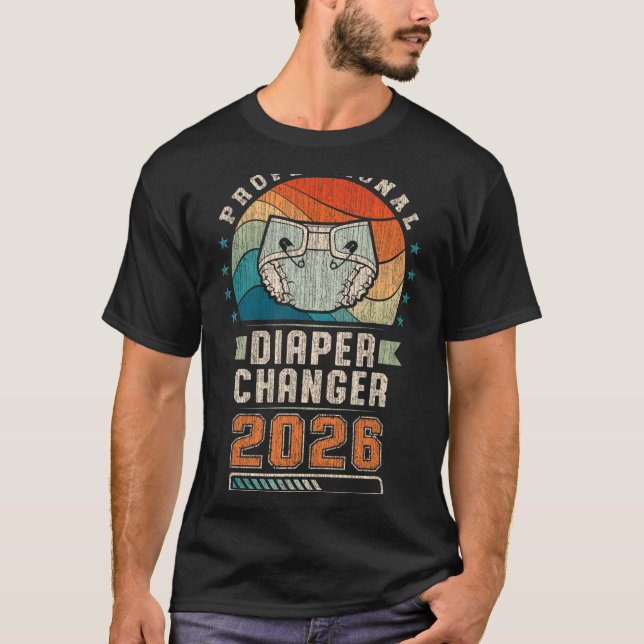 Father To Be Future Daddy, Expecting Dad 2026 Diap T-Shirt (Vorderseite)