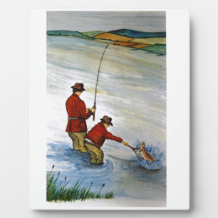 Father und sein Fishing Trip Fotoplatte