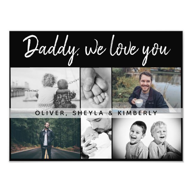 Father with Kids and Family Dad Photo Collage (Devant)