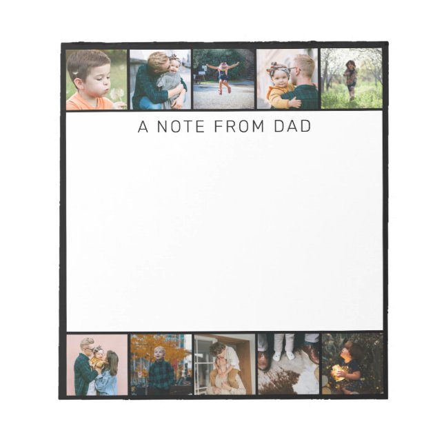 Father's Day 10 Photo Collage Notepad Notizblock (Vorderseite)