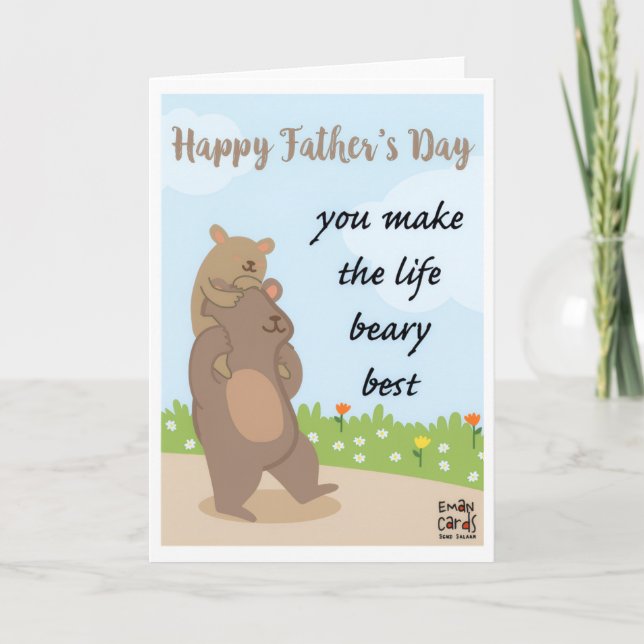 Father's Day - Beary Best Karte (Vorderseite)