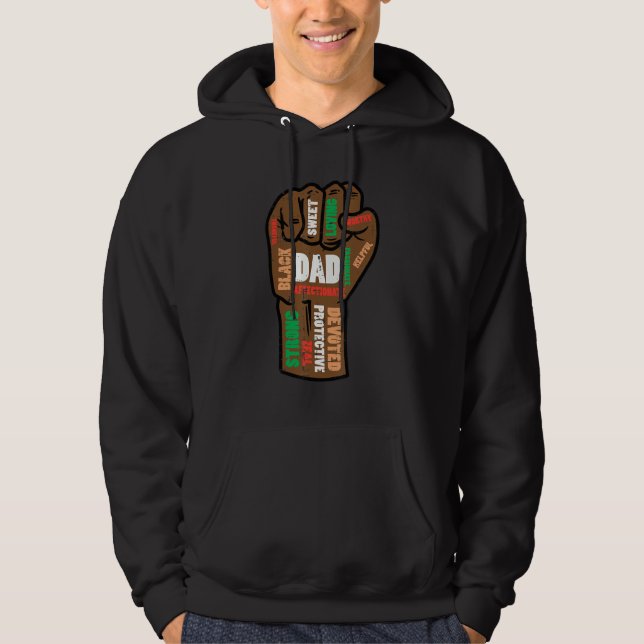 Fathers Day Black Dad Fist Words African Papa Dadd Hoodie (Vorderseite)