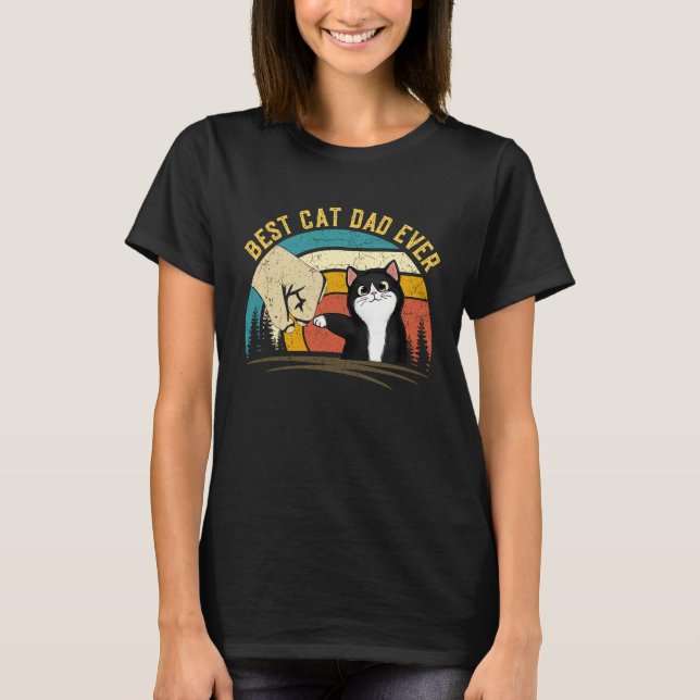 Father's Day Cat daddy Meowy Best Cat Dad Ever T-Shirt (Vorderseite)