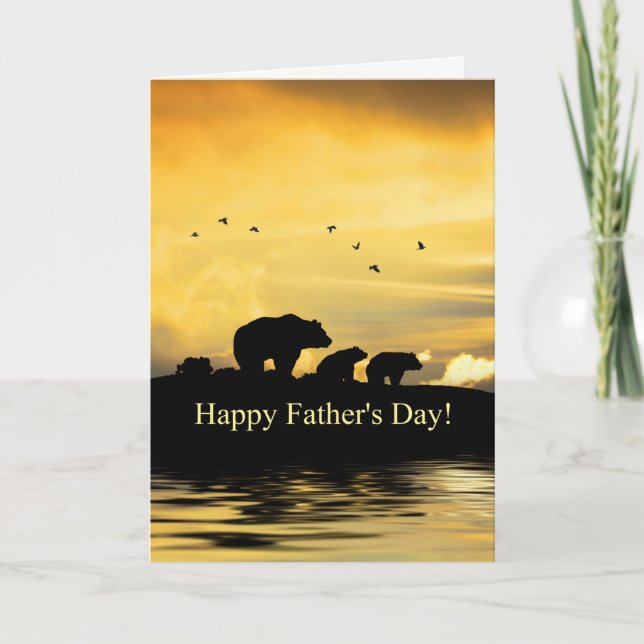 Father's Day Cute Bears for Papa Bear Karte (Vorderseite)