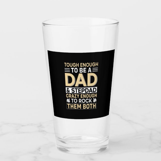 Father's Day Dad And Step Dad I Rock Them Glas (Vorderseite)