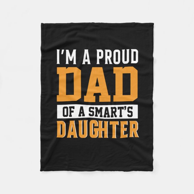 Father's Day Dad Of A Smart Daughter Fleecedecke (Vorderseite)