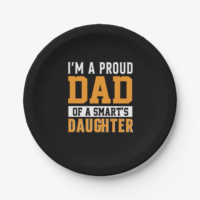 Father's Day Dad Of A Smart Daughter Pappteller (Vorderseite)